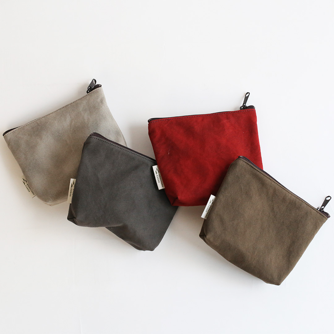 備長炭染め帆布ミニポーチ 4色