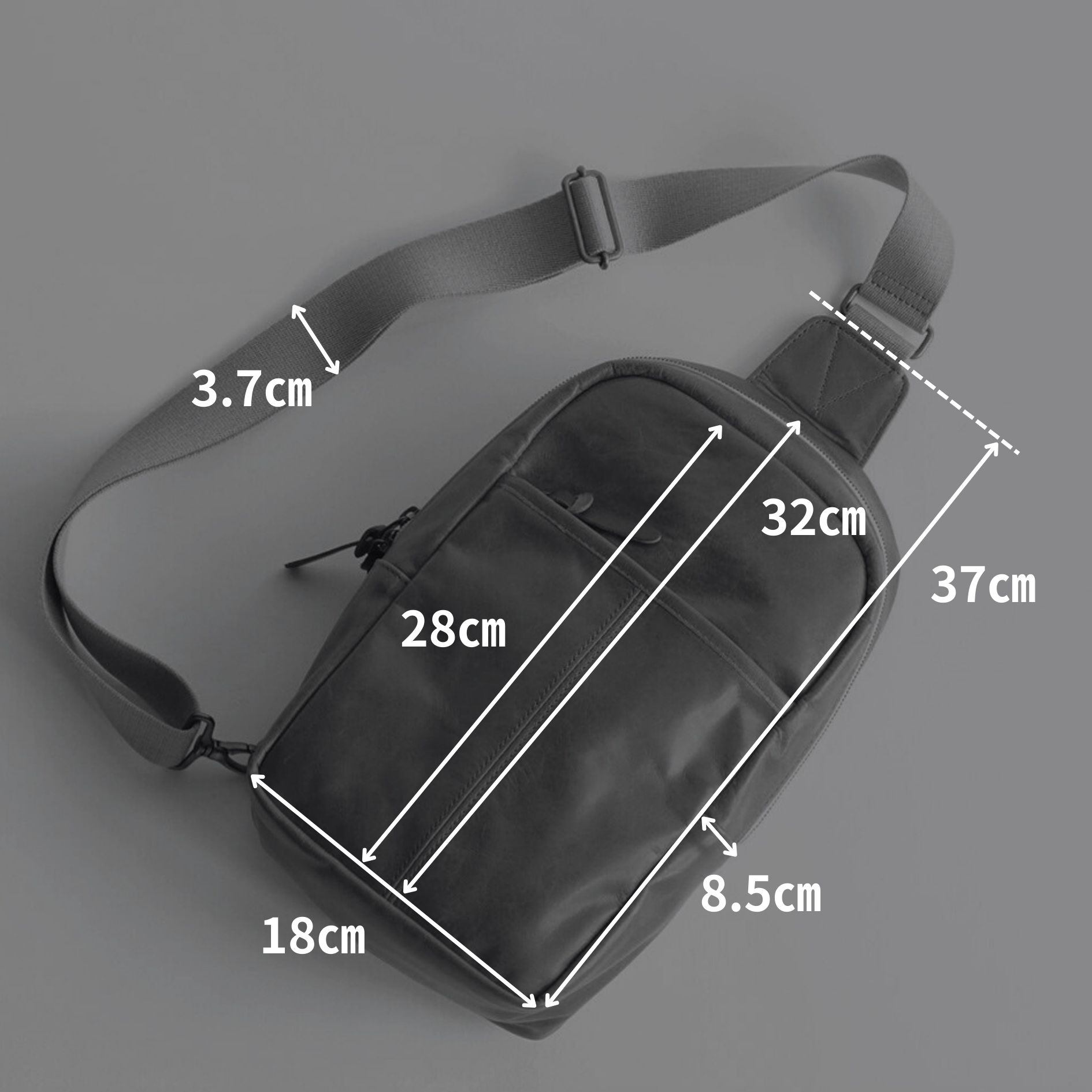 旨し馬革ボディバッグ サイズ詳細