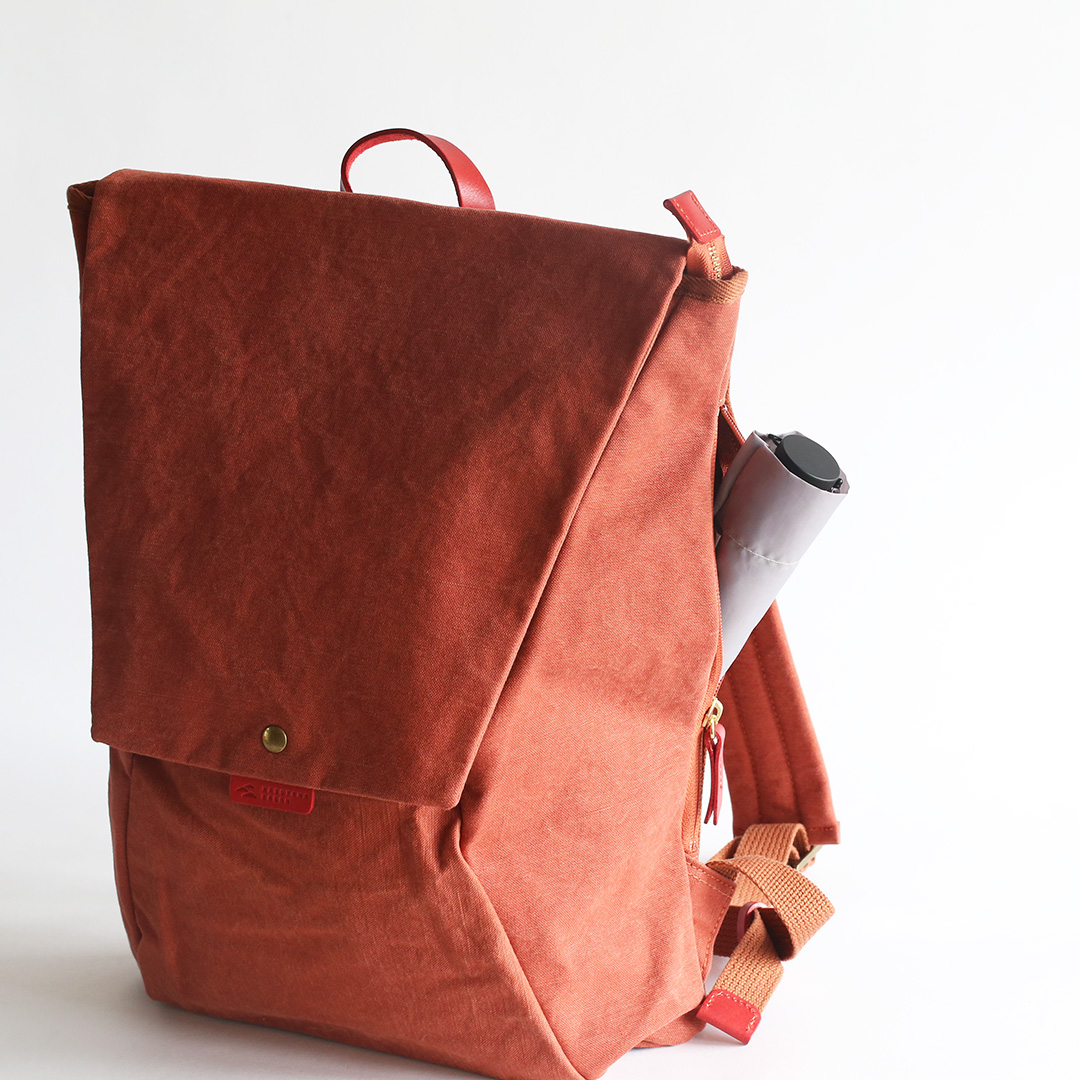 ”求道の布帛(ふはく)” 帆布リュック　ファスナースリット