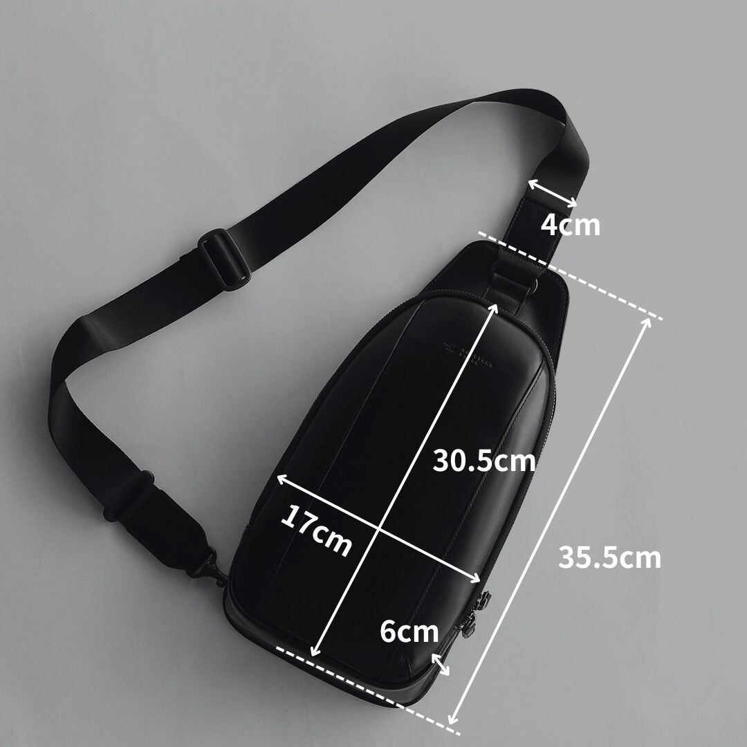 オリーブレザーボディバッグ サイズ詳細