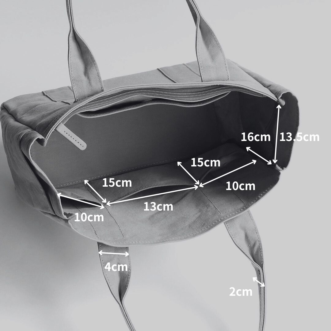 10号帆布トートバッグ/イーブンパートート(M)の内装のサイズ詳細