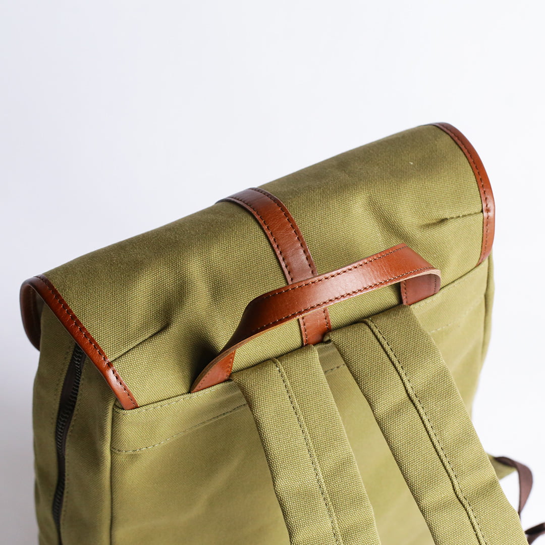 撥水パラフィン帆布スマートリュック 持ち手