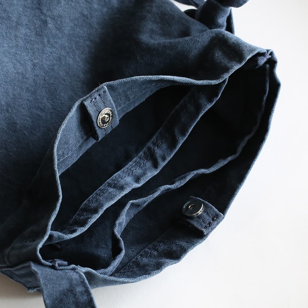 【洗えるカバン】帆布ショルダーバッグ(S)の開閉
