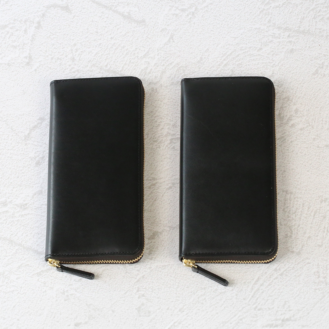 栃木レザーラウンド長財布の経年変化