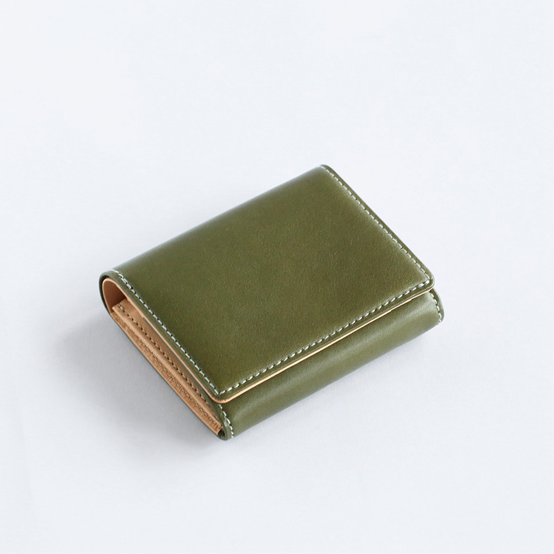 栃木レザー二つ折りミニ財布全体