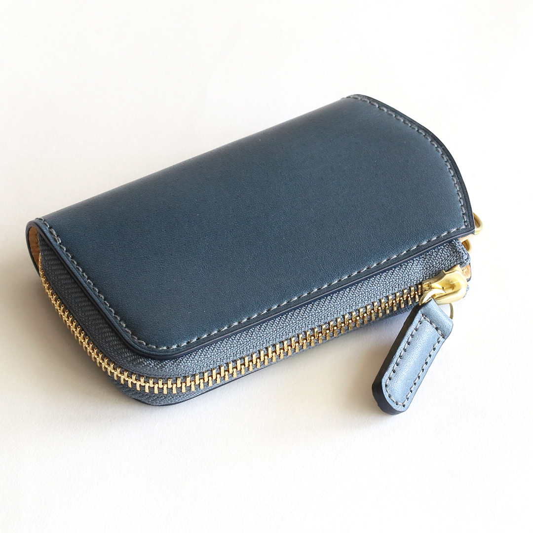 栃木レザーキーケース ブルー